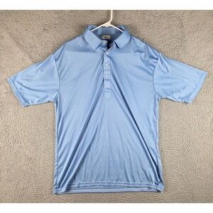 Collars and Co Dress Collar Polo Shirt Mens XL Blue Solid Stiff Neck Career
